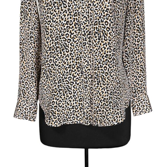 J. Crew Women's Shirt Button Up Animal Print Silk Long Sleeve Blouse Top Size S - Picture 6 of 9